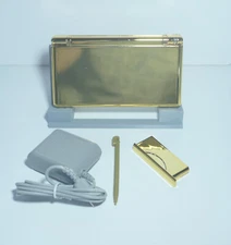 Nintendo DS Lite Shiny Glossy Metallic 24K Gold Handheld Game System w/ Charger
