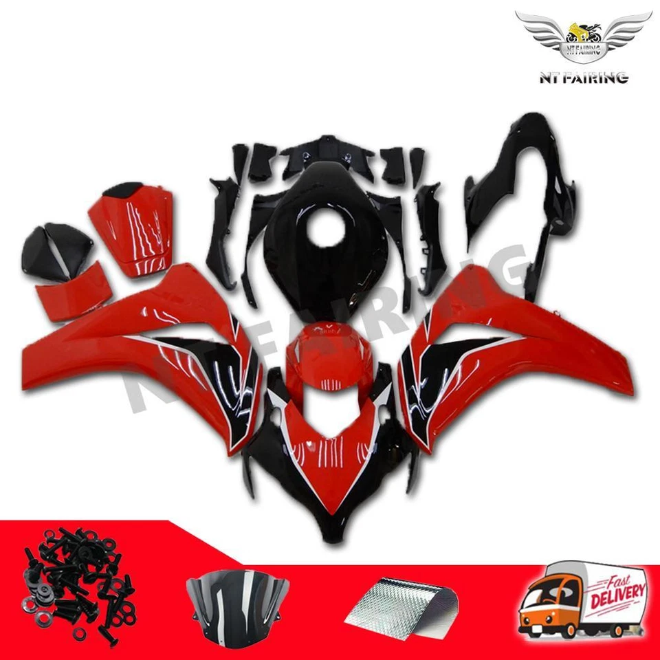 Kit Carenados para Honda CBR1000RR 2008 2009 2010 2011 Negro Rojo ABS Carrocería Foto 2 de 4