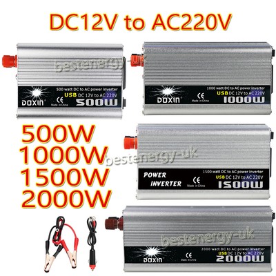 500W 1000W 1500W 2000W Reiner Sinus Power Wechselrichter 12V auf 230V Converter