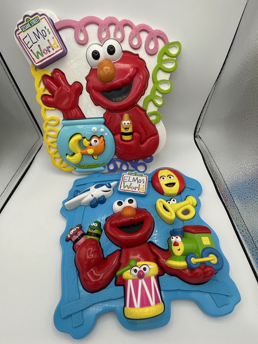 2001 Elmo Elmo's World (2) Plastic Puzzles Toys Fishbowl Sesame