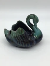 Vintage Blue Mountain Pottery Swan Planter Made in Canada Drip Glaze 5"