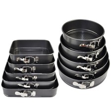 Round / Square Non-Stick Cake Mould Tins 5pc Baking Tray Bake Plate Spring Foam