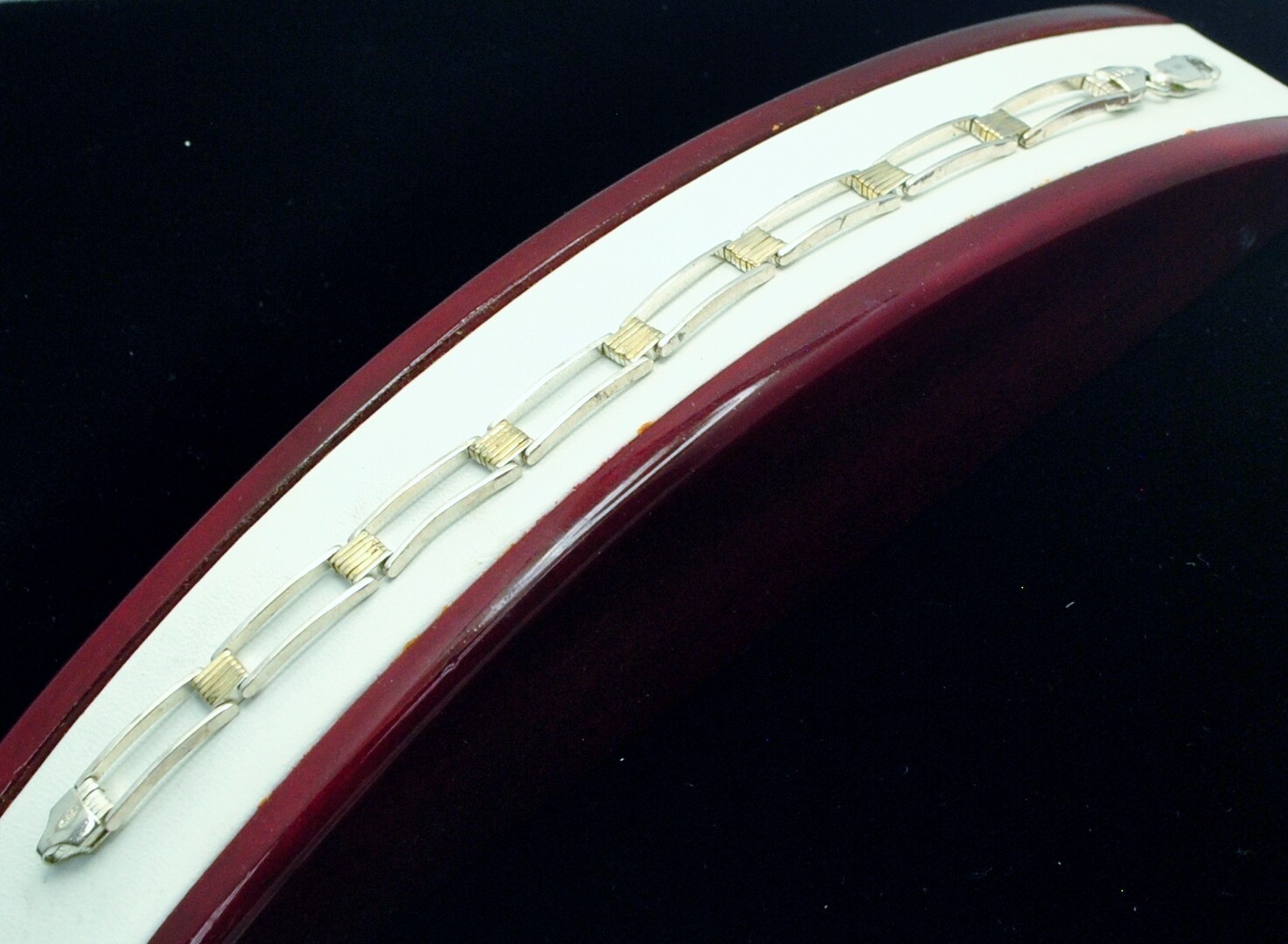 STERLING SILVER RECTANGLE VERY NICE BRACELET  #FM… - image 2