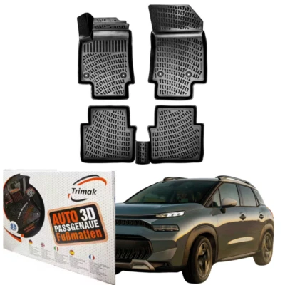 Trimak 3D Gummimatten für Citroen C3 2019-2024 Fussmatten Auto TPE Fußmatten
