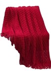 Lunarose Throw Blanket Red Cozy Knit Blanket 50×60