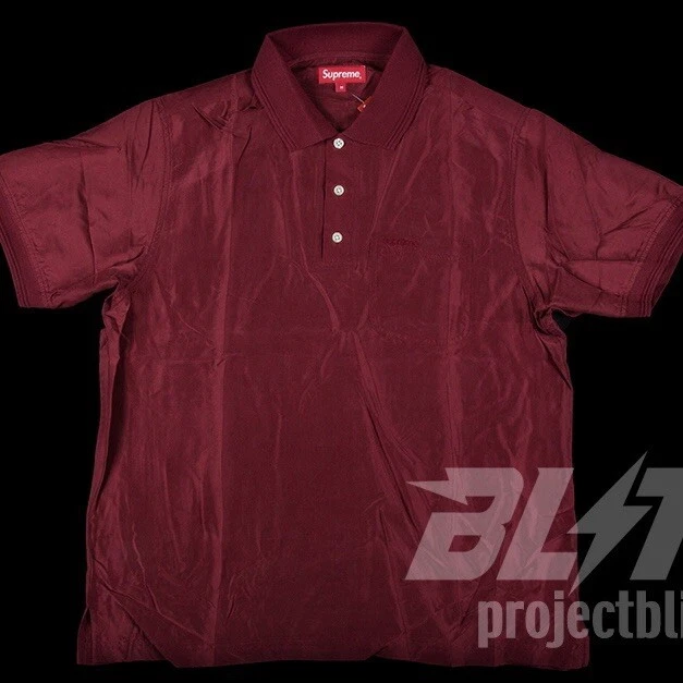 POLO EN SOIE SUPREME SS17 CHEMISE ROUGE BORDEAUX TAILLE M MEDIUM 2017
