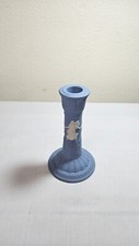 Vintage Wedgewood Jasperware blue candlestick "Dancing Hours"