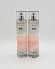 Bath  Body Works Amber Blush Fine Fragrance Body Mist Spray 8 oz New Set of 2