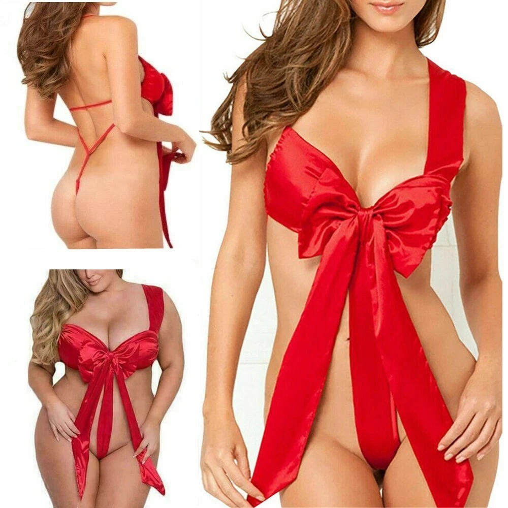 Ladies Sexy Underwear Naughty Knot Body Bow Lingerie Outfit Valentines Day  Gift