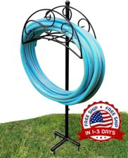 Soporte De Manguera De Jardin De Metal, Colgador De Manguera Color Negro NEW US.