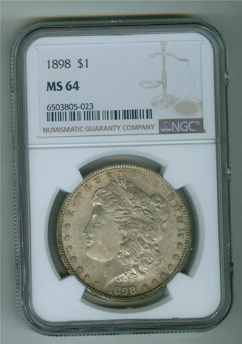 U.S. 1898 MORGAN DOLLAR NGC MS-64 CHOICE BU