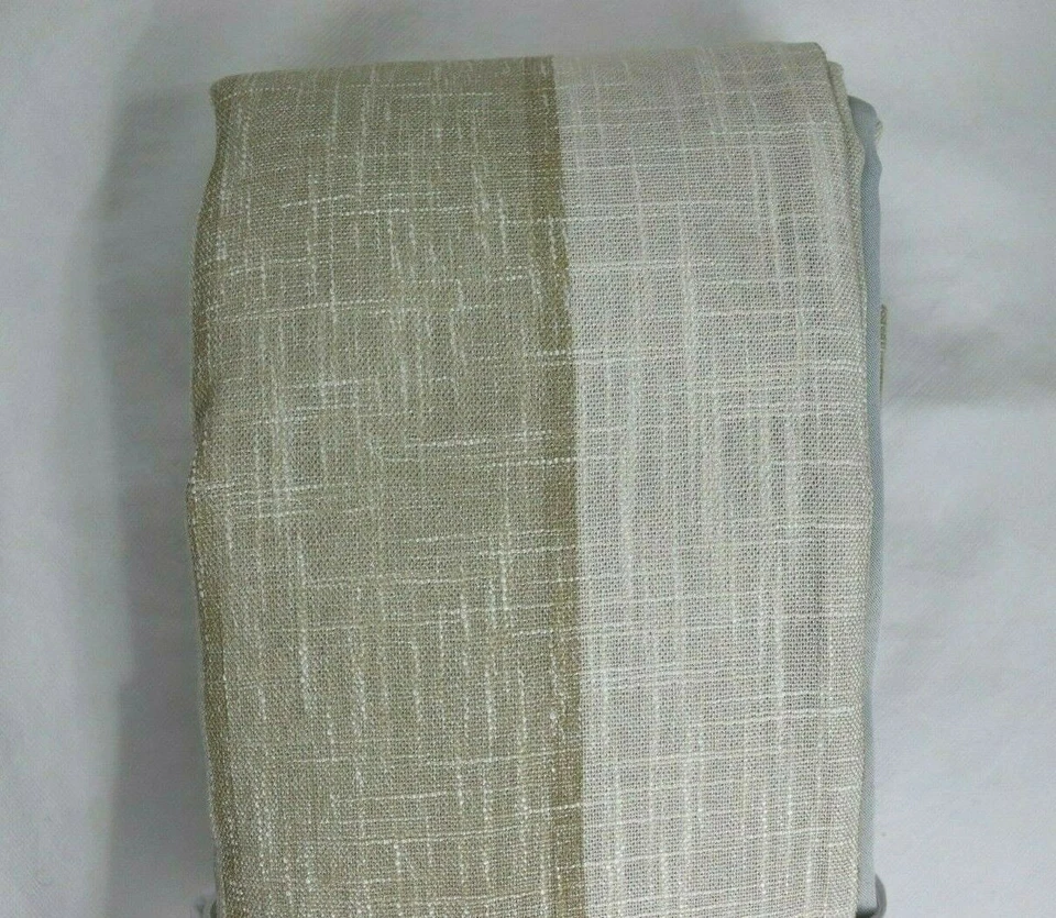 JCP Sullivan 50X63 полоски Rafia хаки бежевый слоновой кости затемнения люверс занавески панели - Изображение 2 из 4