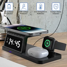 4in1 Fast Wireless Charger Station Dock For Apple Watch iPhone 16 15 14 Samsung