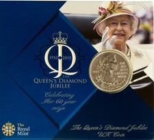 2012 £5- DIAMOND JUBILEE- FIVE POUNDS BU -BRILLIANT UNCIRCULATED COIN PACK
