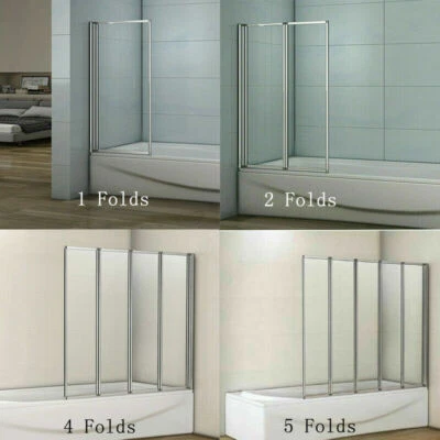 AICA New 1400mm Height 1/2/4/5 Folding Pivot Shower Bath Screen Panel