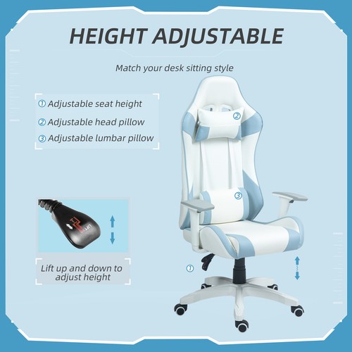 Gaming Chair, Racing Gamer Chair, Reclining Faux Leather Computer Chair - Picture 4 of 9