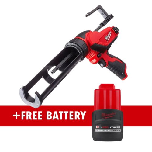 Milwaukee 2441-20 M12 12V 10-Ounce Caulk And Adhesive Gun + 2.5ah Battery