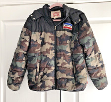 Levi's Camo Puffer Jacket Boys Size LG 2-13 Years Full Zip Hood