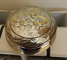 Antico piccolo cofanetto portagioie placcato in Argento 925