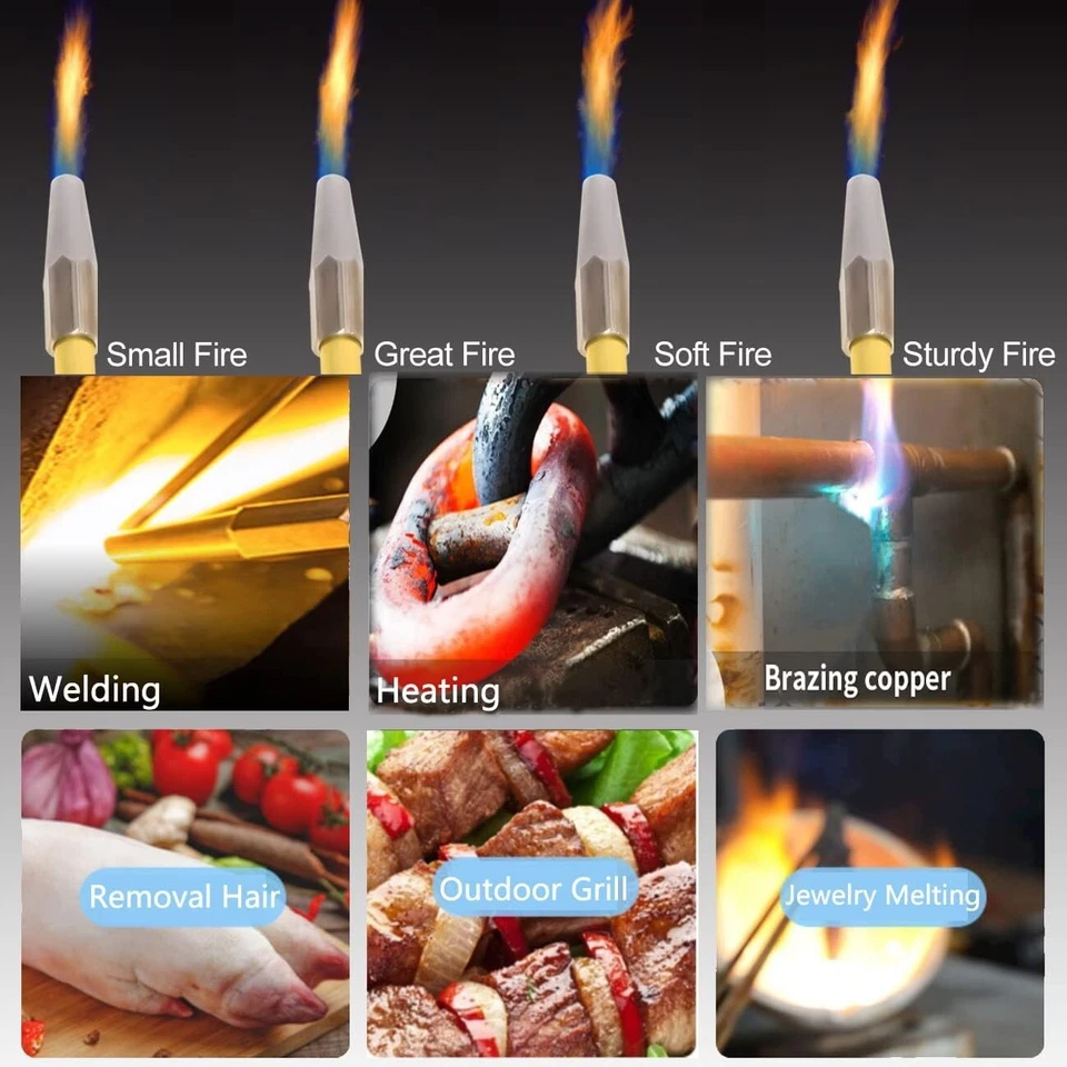 Kit de antorcha Oxygen MAPP con medidor de presión con soporte de tanque, gafas y chispa de sílex Foto 4 de 4