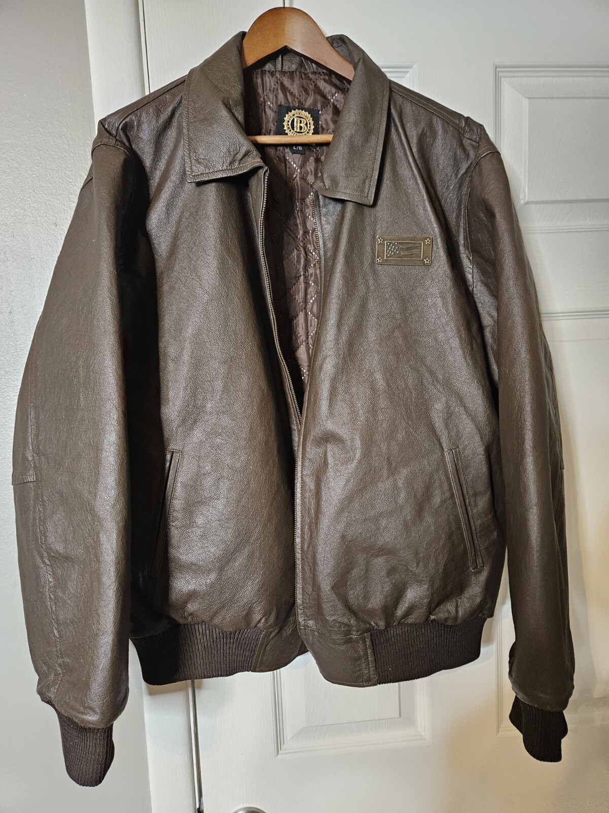 Bradford Exchange US Marines Leather Jacket Men's Siz… Gem