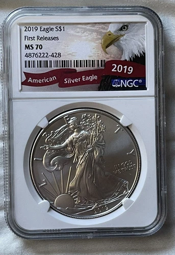 2019 American Eagle $1 NGC MS70 First Releases Label 1oz Silver Coin