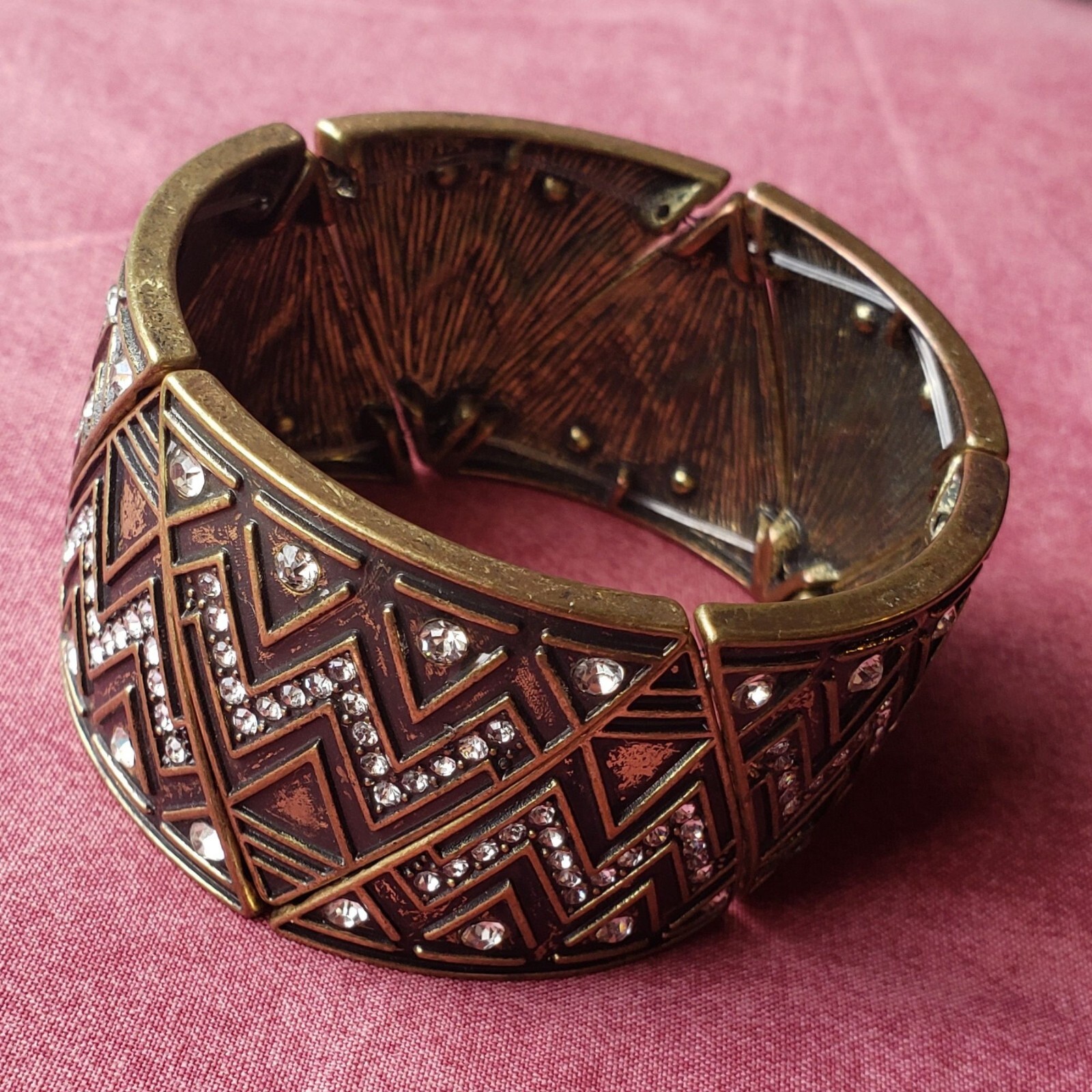 Tribal Geometric Triangle Pattern Rhinestone Stre… - image 3