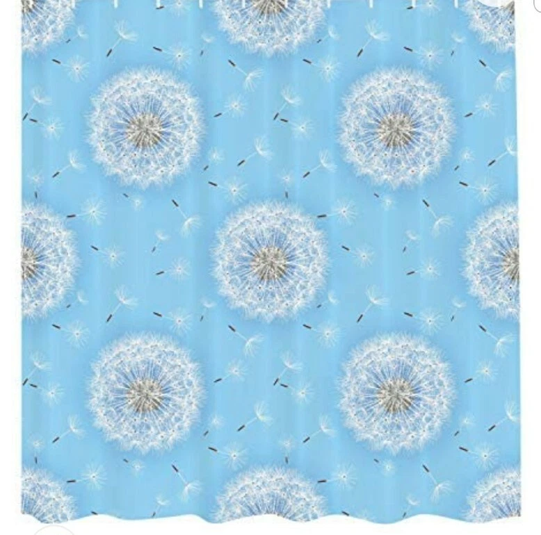 Cortina de Ducha Flores Diente de León Decoración Baño 70" Largo Foto 2 de 4