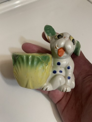 Dog Match Holder Ceramic Match Holder Japan? Animal Match Holder Planter - Picture 2 of 8