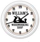 Woodworking PERSONALIZED Wall Clock Carpenter Wood Shop Tools GREAT GIFT for Dad