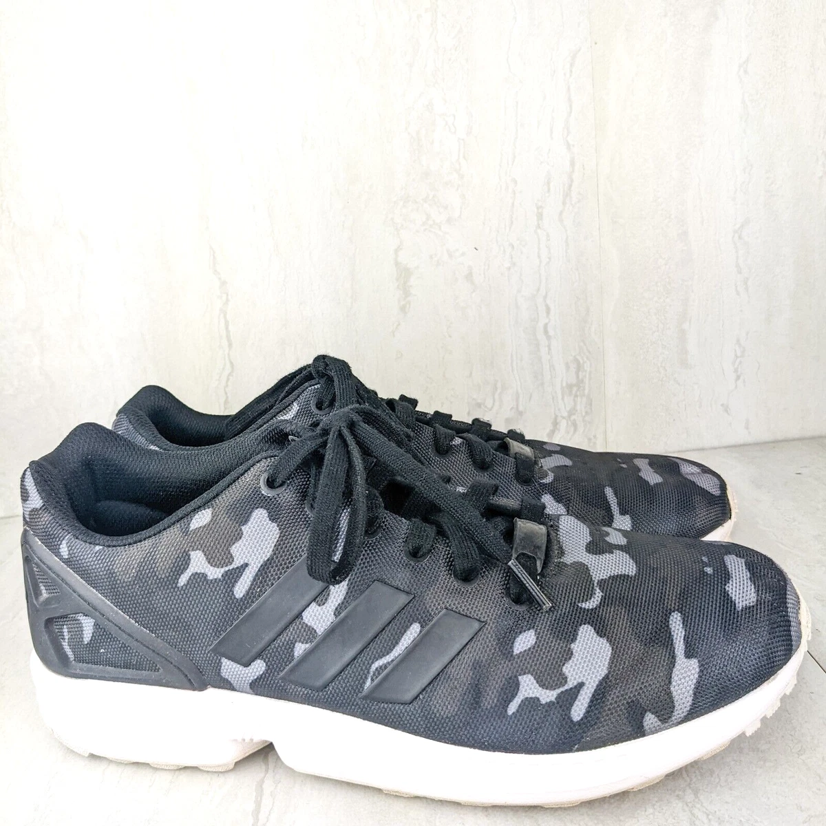 Adidas ZX Flux Core Men s Size 10 Camo Black Gray Lace Up Trainer Shoes B24388