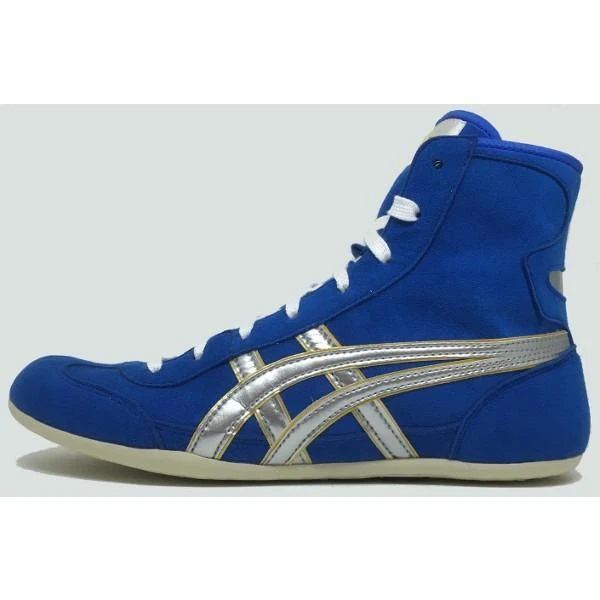 blue asics wrestling shoes