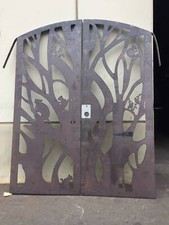 Contemporary Dual Entry Metal Gate Ornamental Garden Entry Modern gate