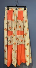 Chessa Davis Authentic Vintage 60s Maxi Quilted Skirt BOHO Hippie Talon Peach