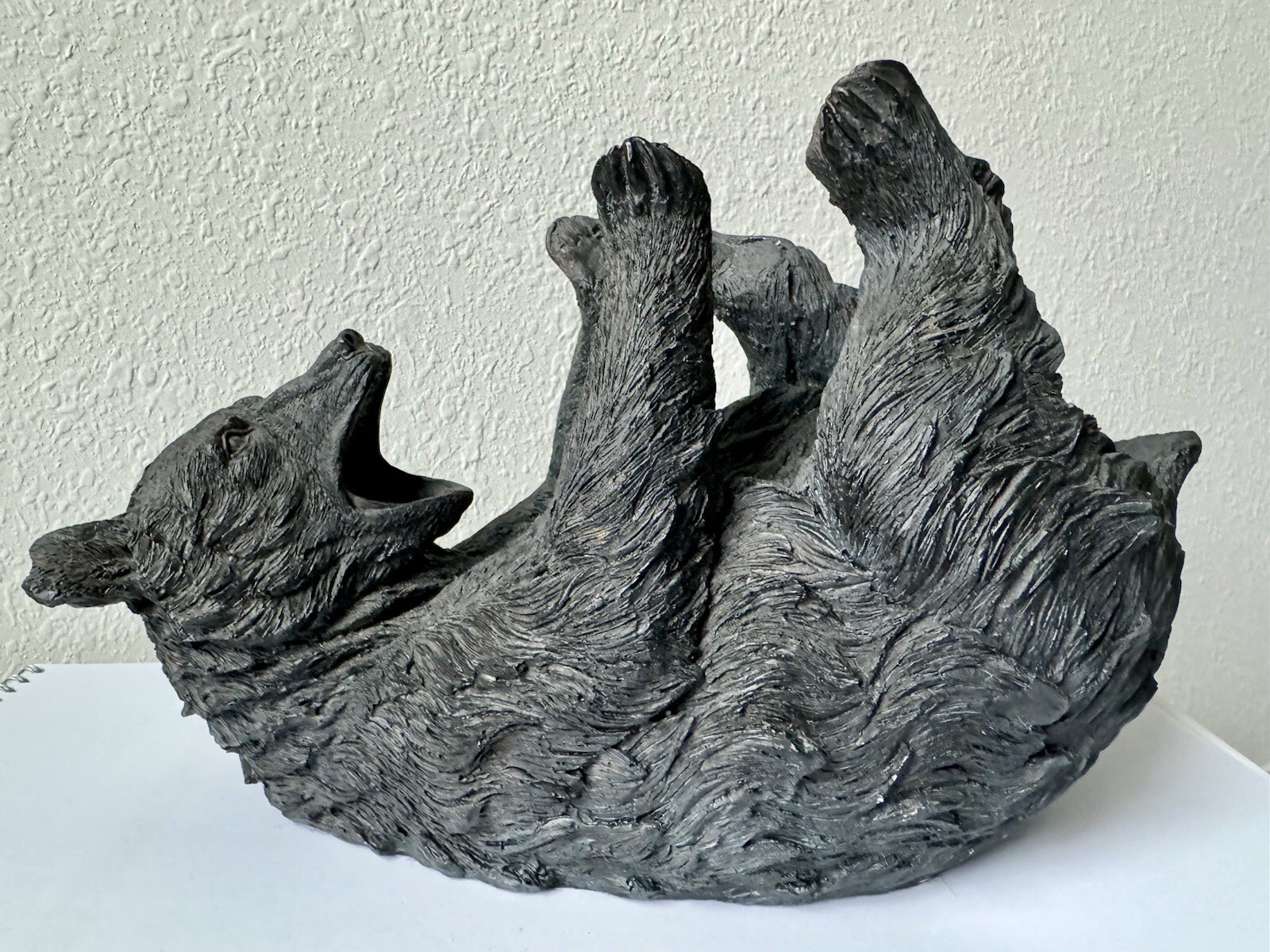 Bear Paws Wine Caddy in Black and Brown Resin