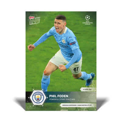 Phil Foden Manchester City 2020/2021 UCL Topps Now Card 64 UEFA