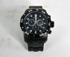 Invicta Men’s Pro Diver Chronograph Black Ion Plated Stainless Steel Watch 0076
