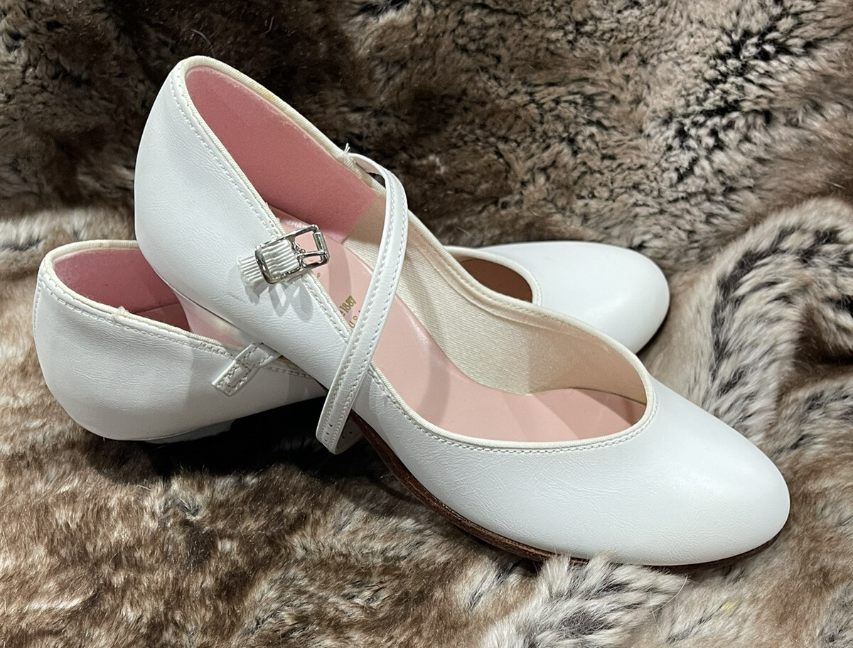 Vintage CAPEZIO TAP DANCE SHOES Adult White Heel 6M - Style 550 | eBay