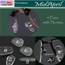 4 pairs eyeglass NOSE PADS High Quality SILICONE  with Screws