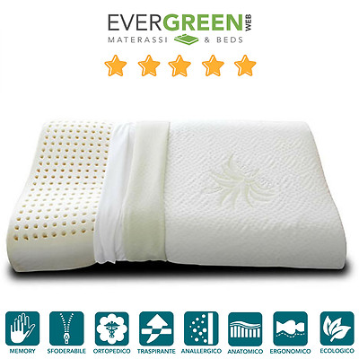Guanciale per Letto Cervicale in Memory Foam Dispositivo Medico ALOE VERA Bianco