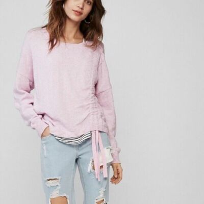 ruched pullover sweater