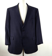 Loro Piana Daniel Cremieux Mens Blazer 52 Regular Navy Blue Pinstripe Wool
