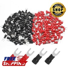 100 Pcs 12-10 AWG Insulated Fork Spade Wire Connector