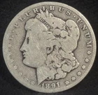 1891 CC United States Morgan Dollar S$1 Silver Coin