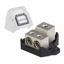 2 Way Power Distribution Block, 0/2/4AWG Gauge in / 2X 4/8/10 AWG Gauge Out, ...