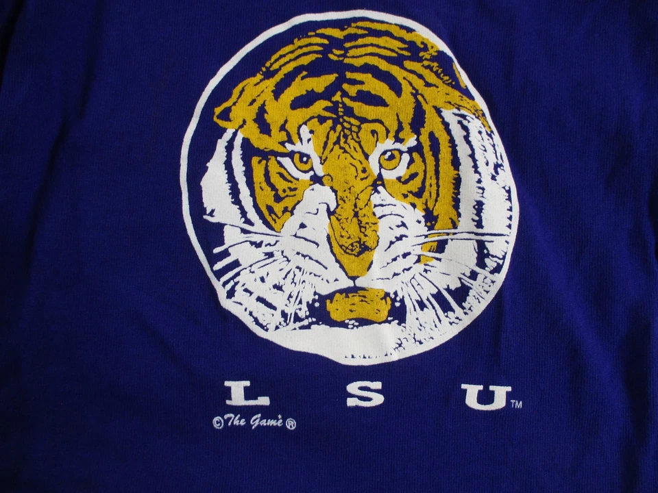 Vintage LSU Tigers Shorts Mens XL Purple NCAA Basketball Cotton The Game 90s USA - Image 2 of 4