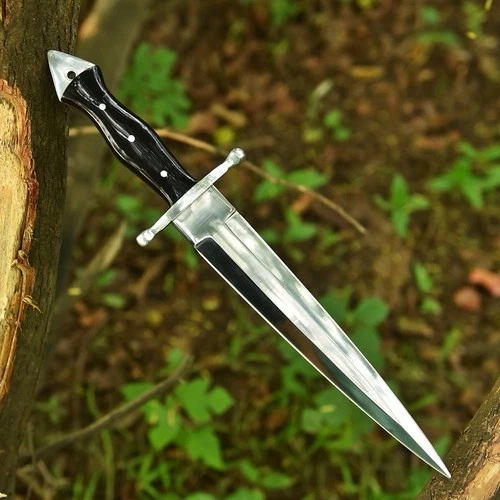 Handmade WW2 Double-Edge V42 Military Knife Dagger Knife Fssf Case