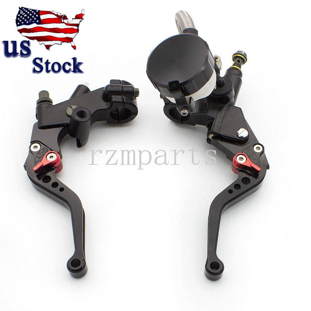 CNC 22mm 7/8'' Master Cylinder Reservoir Lever Hydraulic Brake Clutch Pump Pair