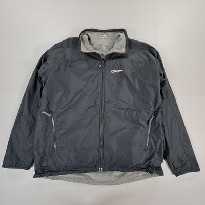Berghaus Mens Jacket Black Grey XL 2 in One Reversible Fleece Windbreaker