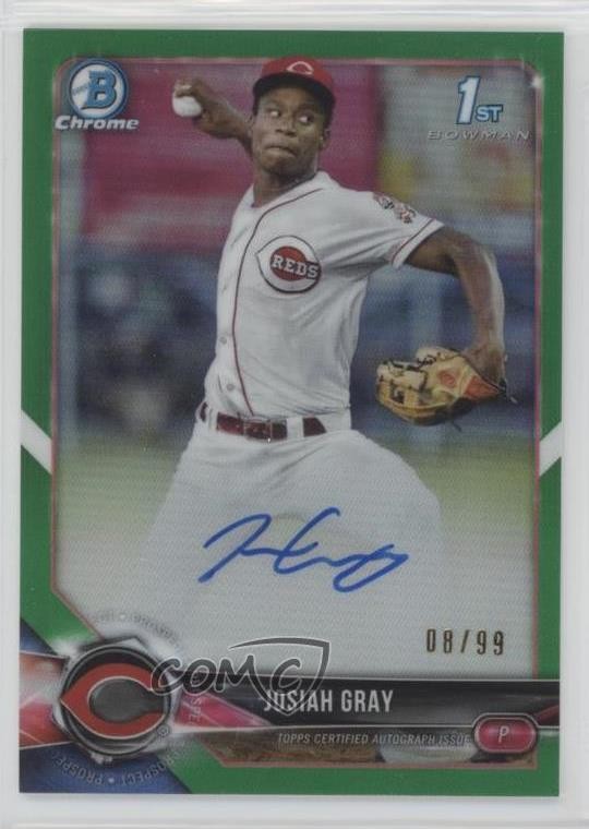 2018 Bowman Draft Chrome Pick Green Refractor 8/99 Josiah Gray #CDA-JOG Auto 1u4